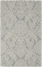 HomeRoots 512193 8 x 10 ft. Blue & Ivory Wool Paisley Hand Tufted Handmade Stain Resistant Rectangle Area Rug
