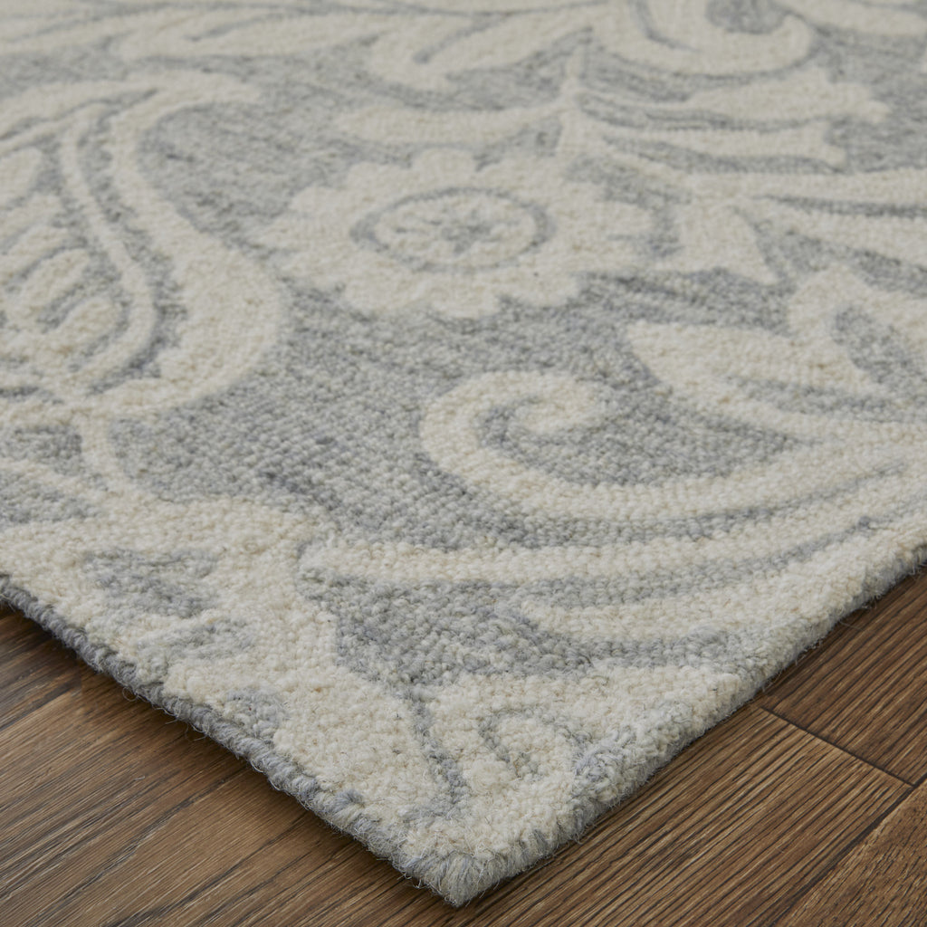 HomeRoots 512194 9 x 12 ft. Blue & Ivory Wool Paisley Hand Tufted Handmade Stain Resistant Rectangle Area Rug