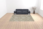 HomeRoots 512198 9 x 12 ft. Tan & Ivory Wool Paisley Hand Tufted Handmade Stain Resistant Rectangle Area Rug