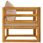vidaXL Garden Chair - Taupe Cushions, Solid Acacia Wood Construction, Modular Design for Customizable Seating, Ideal for Patio & Garden - Easy Assembly & Maintenance