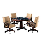 Coaster Home Furnishings Marietta 5-Piece Game Table Dining Set, Tobacco and Tan