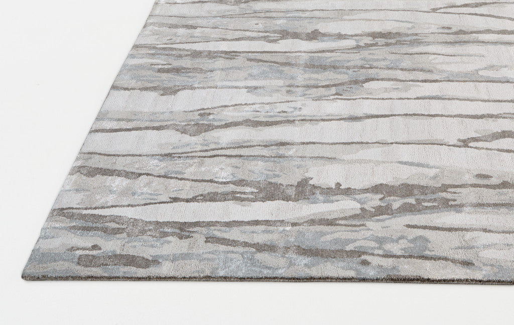 HomeRoots 512251 8 x 10 ft. Taupe Ivory & Gray Abstract Hand Tufted Handmade Rectangle Area Rug