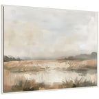 Neutral Abstract Landscape by The Creative Bunch Studio Framed Canvas Wall Art Print