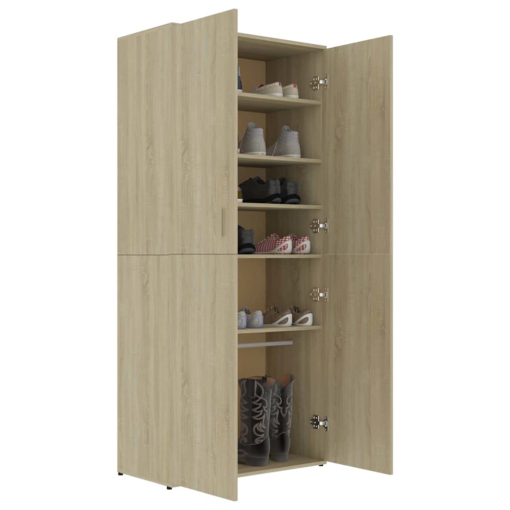 vidaXL Shoe Cabinet, 6-Tier Shoe Organizer with Doors, Hall Cabinet, Hidden Shoe Storage for Entryway Closet Bedroom, Sonoma Oak Engineered Wood