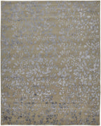 HomeRoots 512552 8 x 10 ft. Tan Silver & Gray Wool Floral Hand Tufted Handmade Rectangle Area Rug