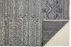 HomeRoots 512566 8 x 10 ft. Gray Ivory & Blue Geometric Hand Knotted Rectangle Area Rug