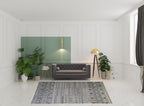 HomeRoots 512566 8 x 10 ft. Gray Ivory & Blue Geometric Hand Knotted Rectangle Area Rug
