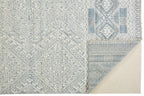 HomeRoots 512574 8 x 10 ft. Ivory Blue & Gray Geometric Hand Knotted Rectangle Area Rug