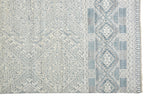 HomeRoots 512574 8 x 10 ft. Ivory Blue & Gray Geometric Hand Knotted Rectangle Area Rug