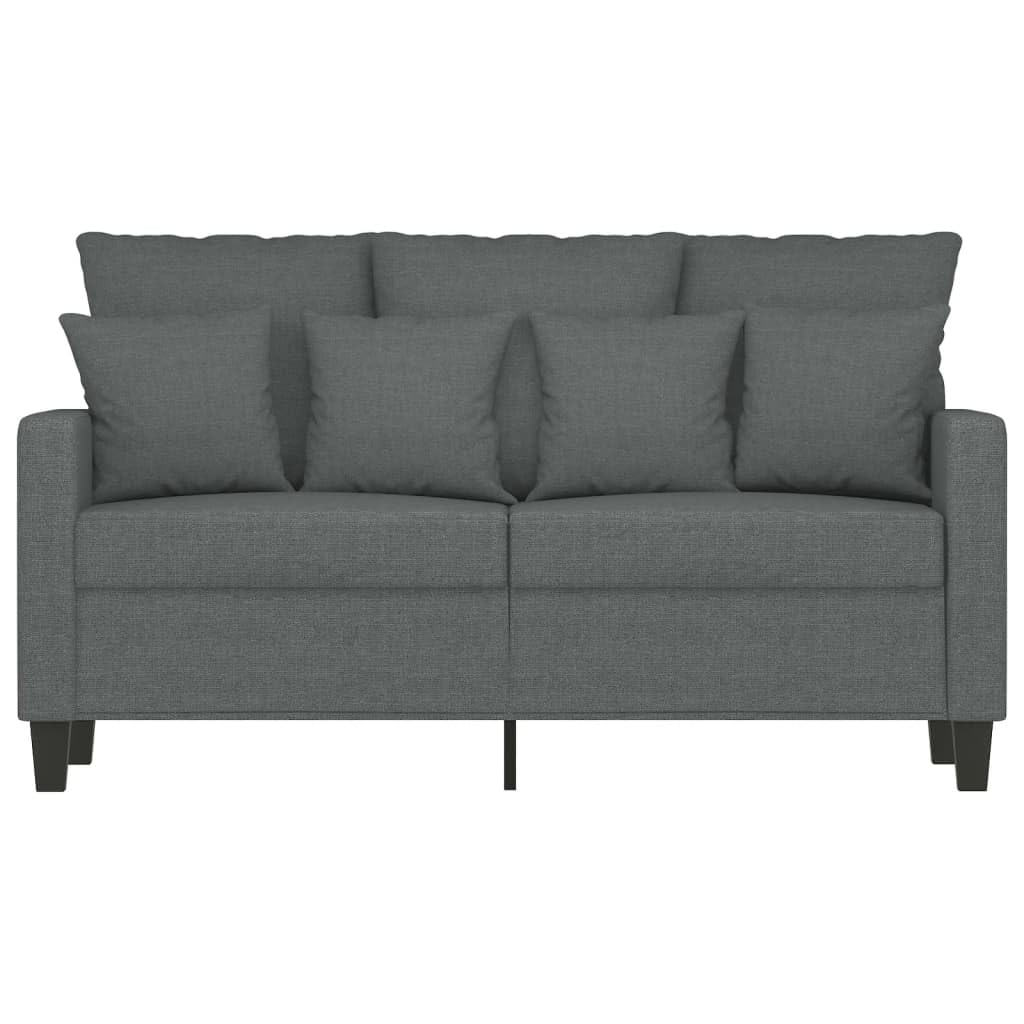 vidaXL 2-Seater Sofa with Comfortable Armrests - Dark Gray 47.2&quot; Wide - Modern Design Fabric Couch for Living Room or Office.