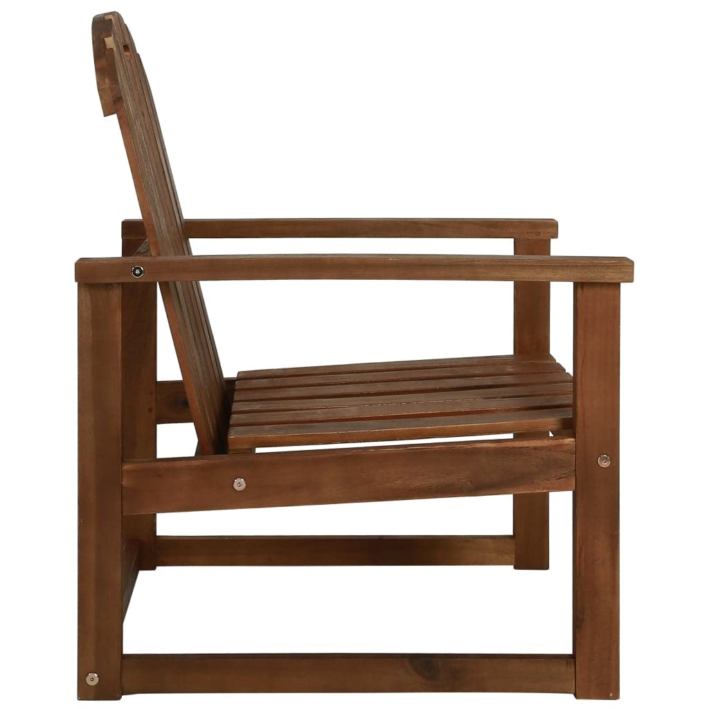 vidaXL Solid Acacia Wood Patio Sofa Chairs - 2 pc Set, Classic Design, Oil Finished, Weather Resistant Outdoor Seating Furniture
