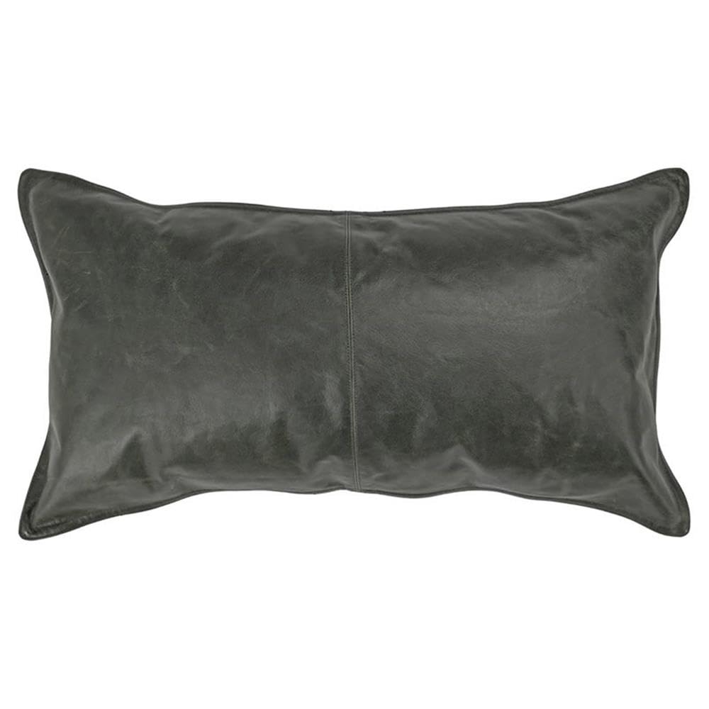 Kosas Home Cheyenne 14X26 Transitional Leather Throw Pillow In Nightfall Green