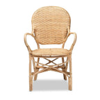 Baxton Studio Genna Moder Brown Finished Rattan Dining Chair