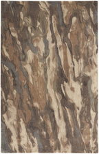 HomeRoots 512732 8 x 10 ft. Brown Gray & Tan Wool Abstract Hand Tufted Handmade Stain Resistant Rectangle Area Rug