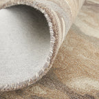 HomeRoots 512732 8 x 10 ft. Brown Gray & Tan Wool Abstract Hand Tufted Handmade Stain Resistant Rectangle Area Rug