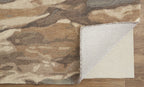 HomeRoots 512733 9 x 12 ft. Brown Gray & Tan Wool Abstract Hand Tufted Handmade Stain Resistant Rectangle Area Rug