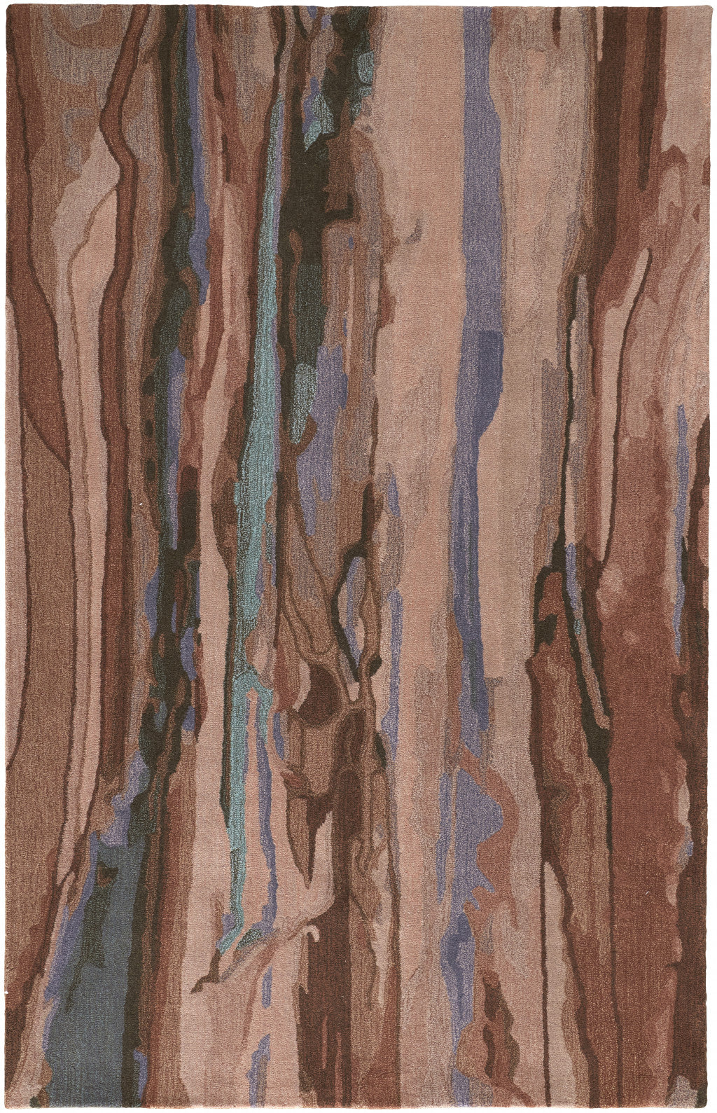 HomeRoots 512744 8 x 10 ft. Blue & Red Wool Abstract Hand Tufted Handmade Rectangle Area Rug