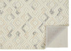 HomeRoots 512764 10 x 14 ft. Ivory Gray & Black Wool Geometric Tufted Handmade Rectangle Area Rug