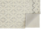 HomeRoots 512783 8 x 10 ft. Ivory & Black Wool Geometric Hand Tufted Handmade Stain Resistant Rectangle Area Rug