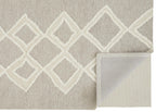 HomeRoots 512790 8 x 10 ft. Gray & Ivory Wool Geometric Hand Tufted Handmade Stain Resistant Rectangle Area Rug