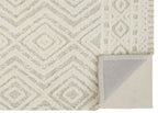 HomeRoots 512797 8 x 10 ft. Ivory & Tan Wool Geometric Hand Tufted Handmade Stain Resistant Rectangle Area Rug