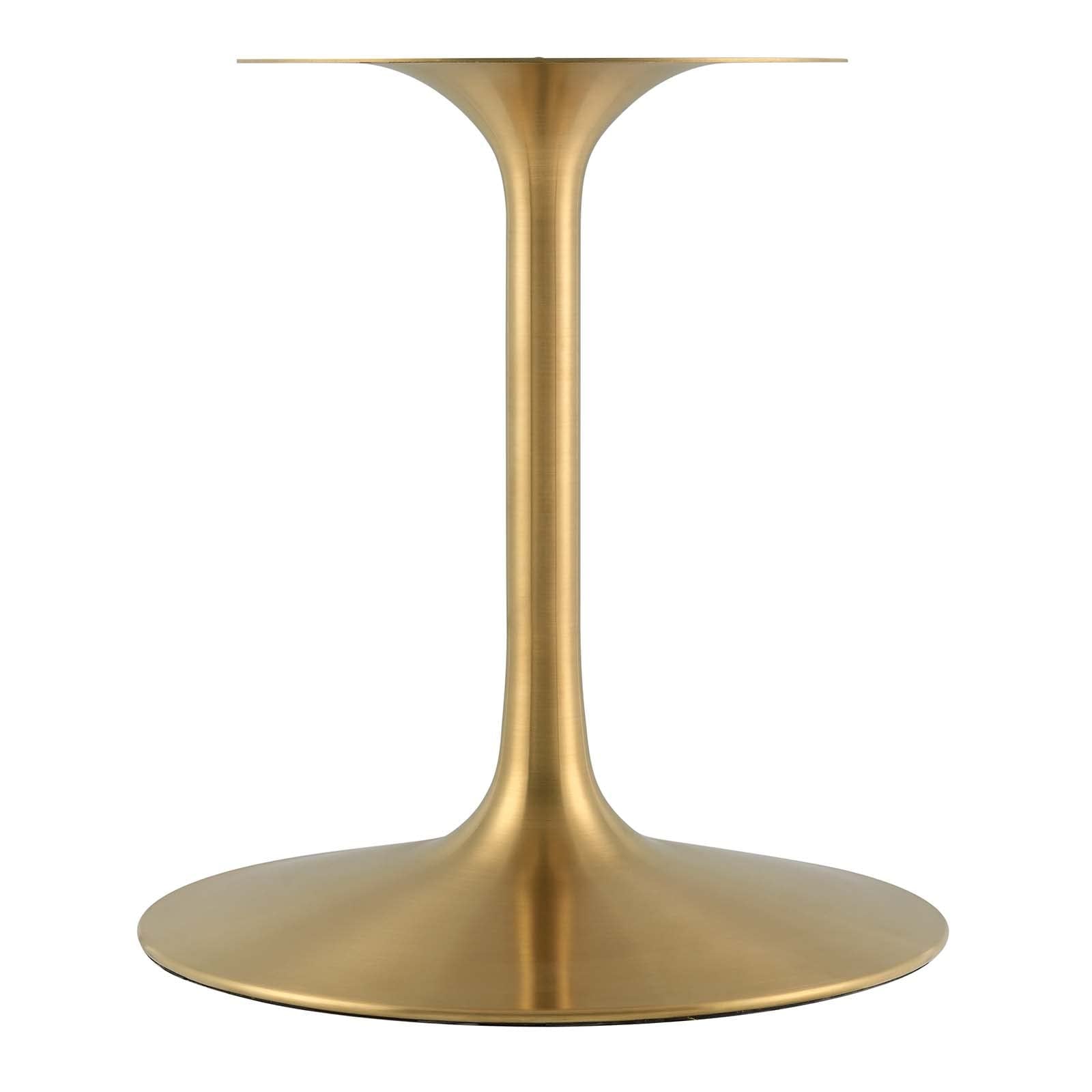 Modway Lippa 60&quot; Oval-Shaped Mid-Century Modern Dining Table With White Wood Top And Gold Base