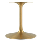 Modway Lippa 78" Oval-Shaped Mid-Century Modern Dining Table With White Wood Top And Gold Base