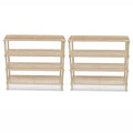 vidaXL 2 x Solid Fir Wood Shoe Rack with 4 Shelves