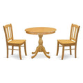 East West Furniture Antique 3-Piece Solid Wooden Dining Set In Oak