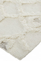 HomeRoots 512811 8 x 10 ft. Ivory Taupe & Tan Wool Geometric Hand Tufted Handmade Stain Resistant Rectangle Area Rug