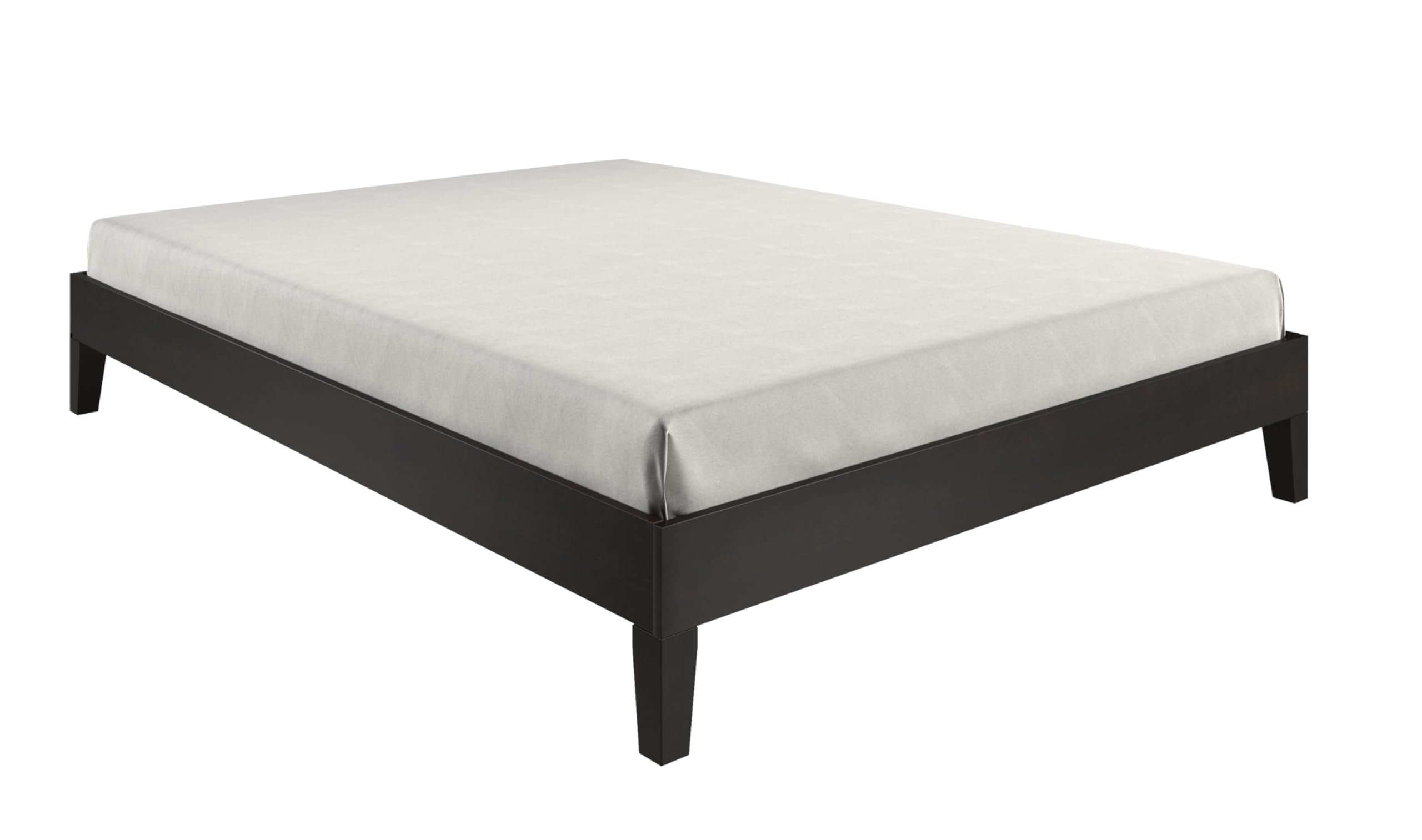 Steve Silver Furniture Nix Queen Platform Bed, 28-Slat Dual Zone Support, Contemporary, Farmhouse, Mid-Century, Modern, Traditional, Solid Pine Wood, 82.01&quot; L x 62.48&quot; W x 12.24&quot; H, Black