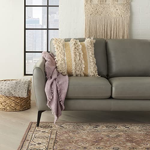 HomeRoots 100% Cotton Mustard Diamond Patterned Throw Pillow