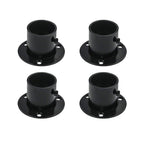 Antrader Stainless Steel Closet Rod Flange Holder Shower Socket Bracket Support, 1-1/4 Inch Dia Matte Black, Pack of 4