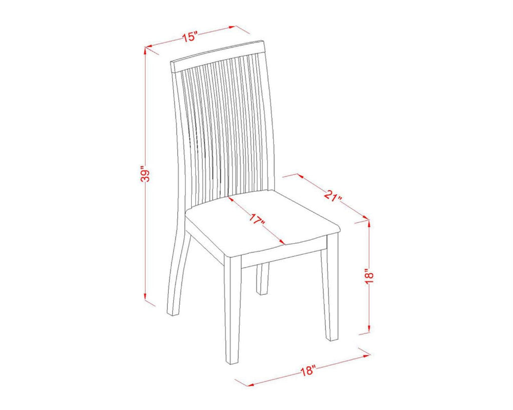 East West Furniture IPC-BMK-W Ipswich Dining Room Chairs - Slat Back Wood Seat Chairs, Set of 2, Buttermilk & Cherry