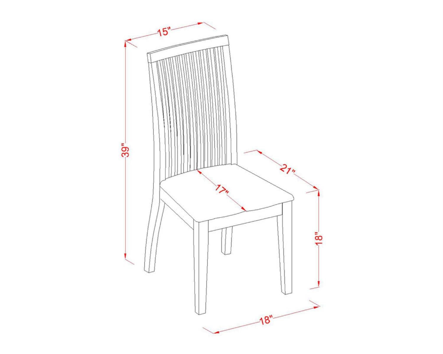 East West Furniture IPC-BMK-W Ipswich Dining Room Chairs - Slat Back Wood Seat Chairs, Set of 2, Buttermilk & Cherry
