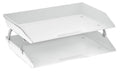 Acrimet Facility 2 Tier Letter Tray, Side Load, Letter Size/A4, Desktop File Organizer, Plastic (White Color)