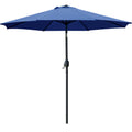 Sunnyglade 9' Patio Umbrella Outdoor Table Umbrella With 8 Sturdy Ribs (Navy Blue)