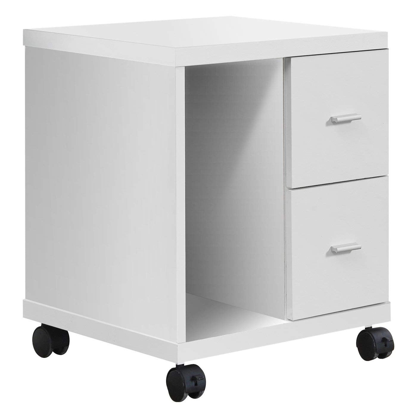 Monarch Specialties White Hollow-Core 2 Drawer Computer Stand