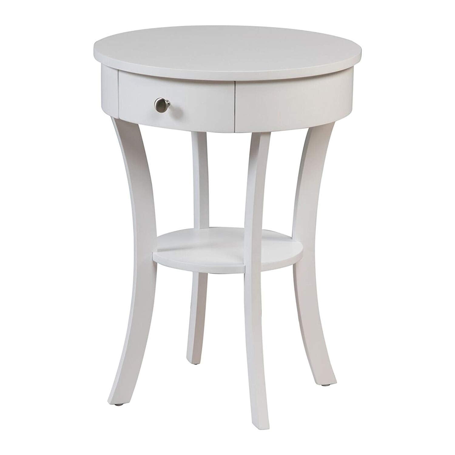 Convenience Concepts Classic Accents Schaffer 1 Drawer End Table with Shelf, 20L x 20W x 24H, White