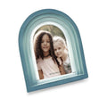 Isaac Jacobs 2x3 Vertical Blue Arc Resin Picture Frame with Gradient Design, Decorative Photo Frame, Tabletop & Wall Display, Ha