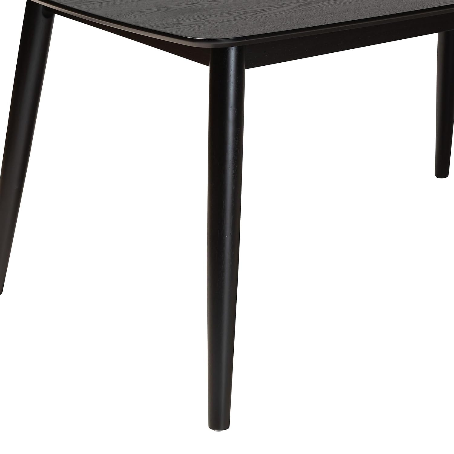 Baxton Studio Flora Wooden Dining Table, 35.4-inch D x 59.1-inch W, Black (234-13284-HIT)