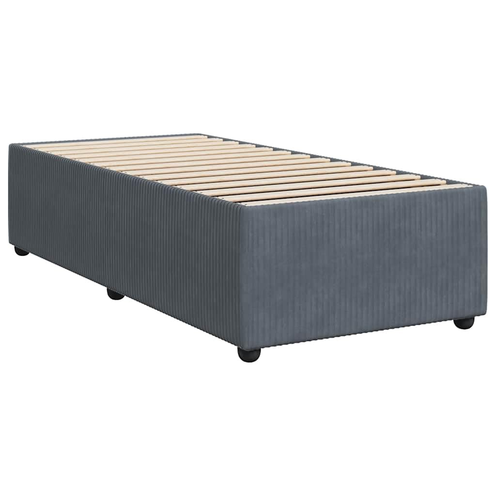 vidaXL Twin XL Bed Frame/Upholstered Bedstead - Modern Velvet Mattress Base in Dark Gray