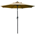Sunnyglade 9 Patio Umbrella Outdoor Table Umbrella with 8 Sturdy Ribs (Tan)