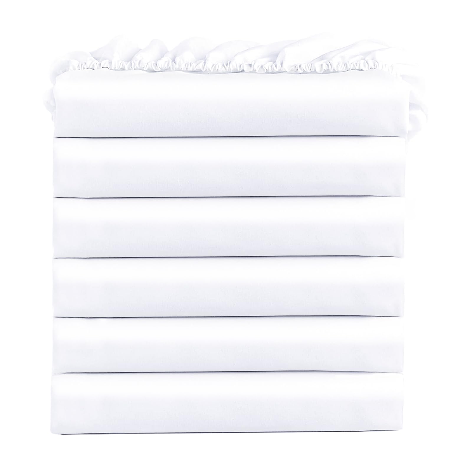 Freshculture Queen Fitted Sheets, Bulk Pack Of 6, Deep Pocket, Soft Microfiber Bottom Sheets For Home, Salons, Hotels, Queen Siz