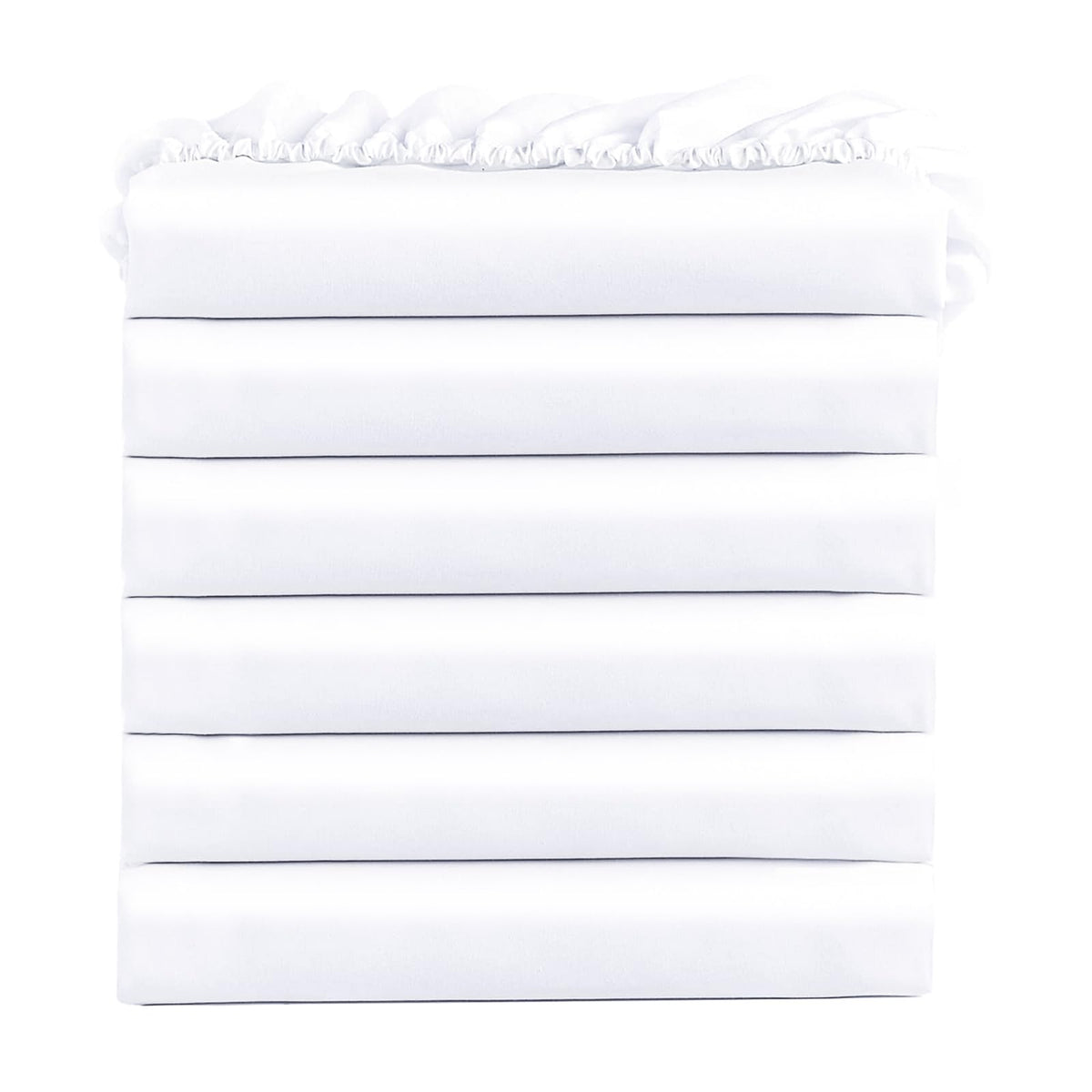 Freshculture Queen Fitted Sheets, Bulk Pack Of 6, Deep Pocket, Soft Microfiber Bottom Sheets For Home, Salons, Hotels, Queen Siz