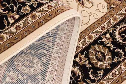 HomeRoots 528837 10 x 13 in. Oriental Non Skid Area Rug Black & Tan