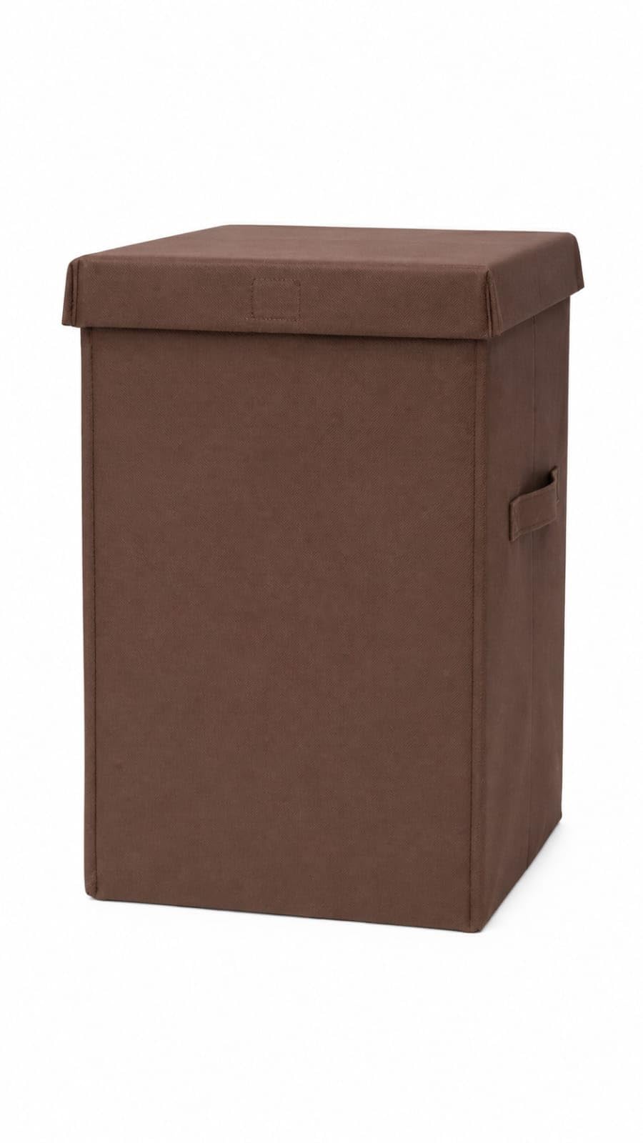 Asm bags, 80L Foldable Laundry Basket with Lid and Handle, Collapsible Storage Hamper, Brown