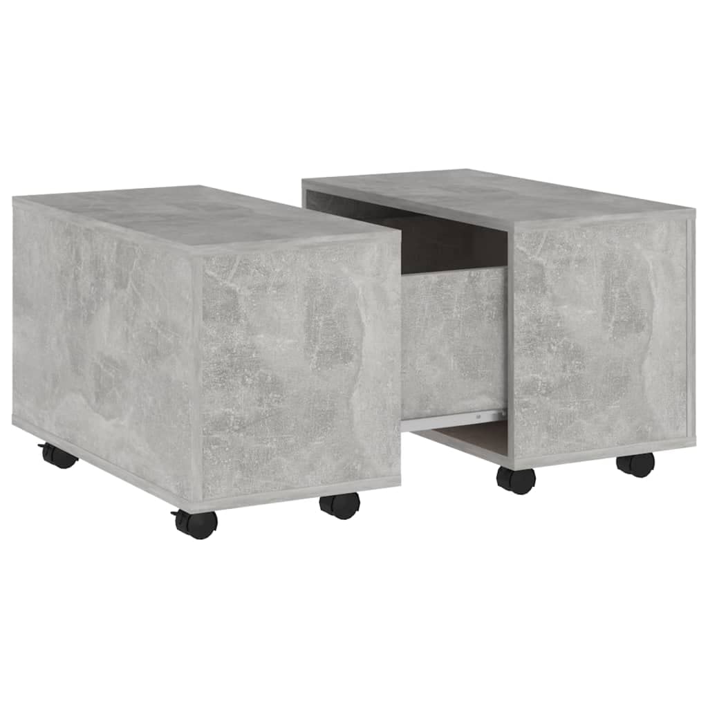 vidaXL Coffee Table Concrete Gray 23.6"x23.6"x15" Engineered Wood