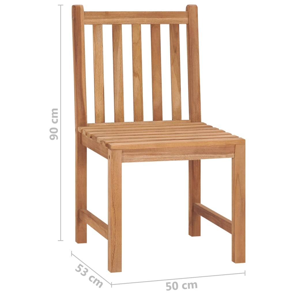 vidaXL 8 Pcs Solid Teak Wood Patio Chairs - Thumbnail 3