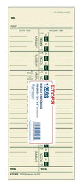 Tops Time Cards, Weekly, 1-Sided, Replaces M-33, 10-800292, 3-1/2' X 9', Manila, Green Print, 100-Count (12593)